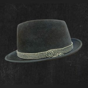 Mid Century Deep Hunter Green Velvet Fedora